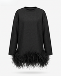 Audacious Feather Trim Sweatshirt